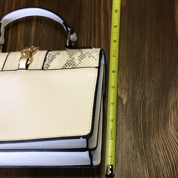 FINAL SALE PRICE NWOT Snakeskin Studded Satchel Handbag - Picture 5 of 9